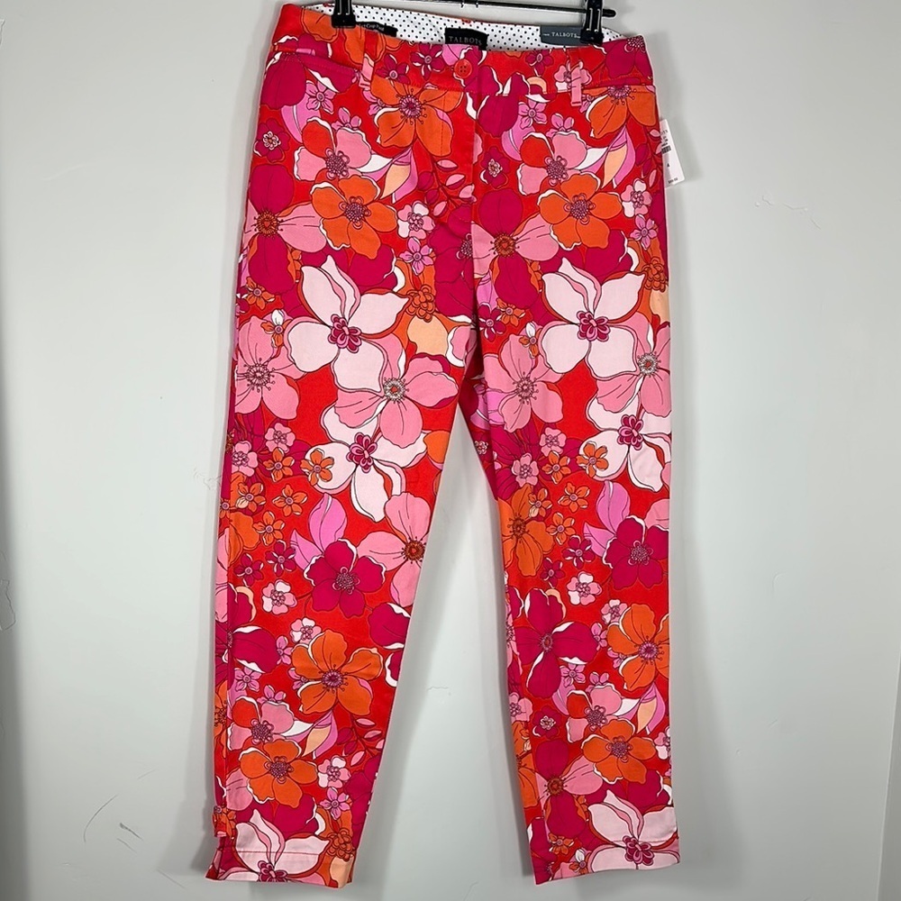 Talbots Floral Perfect Crop Tossed Flowers Pants 4 NWT - Picture 4 of 11